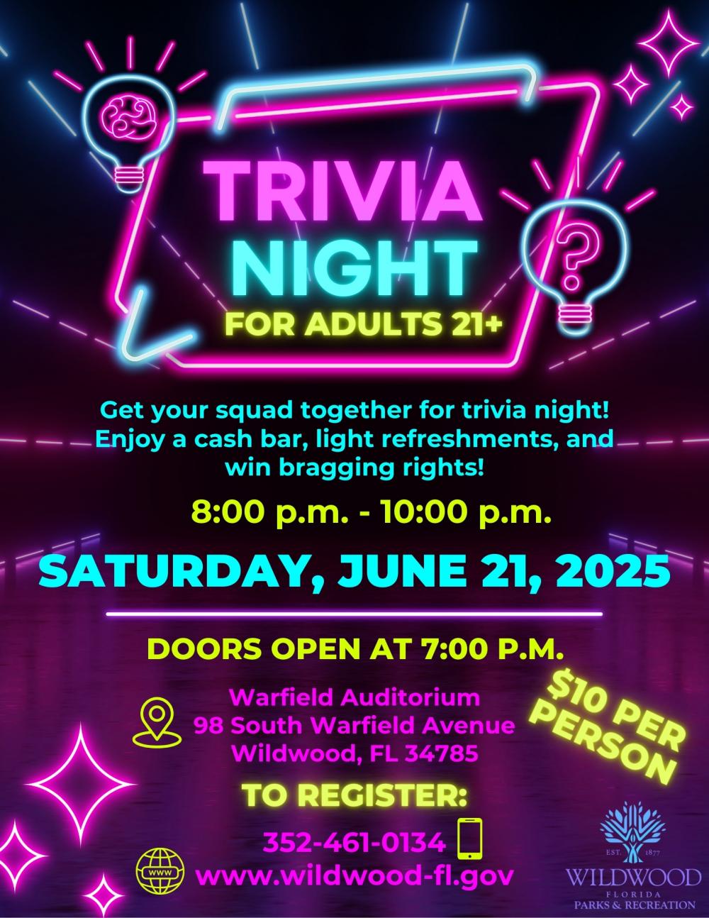 Adult Trivia Night Event